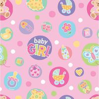 Baby Dot Pink Gift Wrap Roll