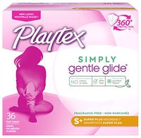 Playtex Simply Gentle Glide Unscented Tampons, Super Plus Absorbency, 36 Count (Pack of 1) (Packaging May Vary)