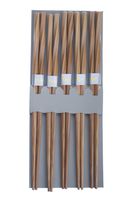 JapanBargain 3650, Bamboo Chopsticks Reusable Japanese Chinese Korean Wood Chop Sticks Hair Sticks 5 Pair Gift Set Dishwasher Safe, 9 inch, Twist
