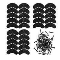 GOETOR Heel Plates 30 PCS Rubber Shoes Heel Taps Tips Repair Pad Replacement Medium Size with Nails (Black)