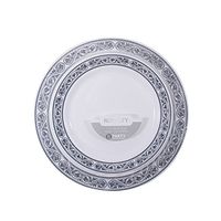 Disposable Plastic Plates Combo | Heavy Duty & Premium Quality White Dinnerware Set With Silver Rim | Ideal for Weddings, Baby & Bridal Showers & More | 7.5 Inch & 10.25 Inch 20 Pieces Each | 40 Count