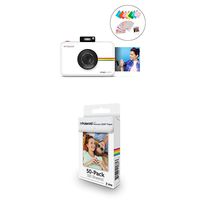 Polaroid SNAP Touch 2.0 - 13MP Portable Instant Print Digital Photo Camera, White with Polaroid 2x3ʺ Premium Zink Zero Photo Paper 50-Pack