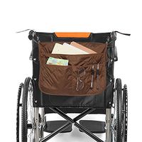 MDSTOP Wheelchair Bag Organizer, Wheel Chair Storage Tote for Loose & Travel Items, Lightweight Rollator Walker Bag for Men, Women, Handicap, Elderly, Accessible Pouch and Pockets (Coffee, 16.5" x 9")