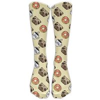 XINYE-socks Mens Funny Dogs Pug Puppie Donut Coffee Pattern Fashion Stocking Socks Athletic Sock Long Sock One Size