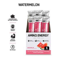 OPTIMUM NUTRITION ESSENTIAL AMINO ENERGY Individual Packs, Watermelon, Keto Friendly Preworkout with Green Tea and Green Coffee Extract, On-the-Go 6 Pack