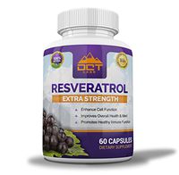 DCT Labs Resveratrol - Extra Strength 1000mg Per Serving - 30 Day Supply - 60 Capsules - Trans-Resveratrol for Life Extension, Maximum Anti Aging, Immune & Heart Health