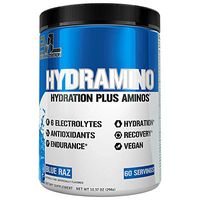 HYDRAMINO Complete Hydration Multiplier, All 6 Electrolytes, Vitamin C & B, Fluid Boosting Aminos, Coconut Water, Endurance & Recovery, Immunity Support, Antioxidants, 0 Sugar, 60 Serve, Blue Raz
