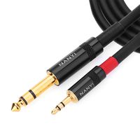 NANYI 3.5mm (1/8 Inch) TRS Male to 6.35mm (1/4 Inch) TRS Male Audio Cable Interconnect Cable with Zinc Alloy Housing for Mobile Phone, iPod, Laptop, Guitar, and Amplifiers, (10 Meters / 32Feet)