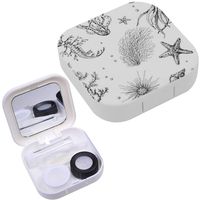 Portable Contact Lens Case Box Travel Kit Mirror + Bottle + Tweezers Container Holder [ Made Underwater Plants ]