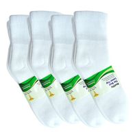 Basico Women/Men 12 Pair Diabetic Socks, Crew 10-13 Size,White