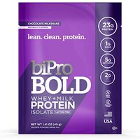 Bipro Bold Whey Protein Powder Protein Isolate + Milk Protein Isolate, Chocolate Milkshake, to-go Box (12 Single-Serve Packets)