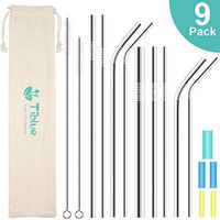 Stainless Steel Metal Straws10.5"/8.5" Reusable Drinking Straws for 30oz/20oz Yeti Tumbler Diameter 0.48" 0.32" 0.24" Silver Straw with Silicone Tip Cleaning Brush & Pouch-Fits All Your Drinking Needs