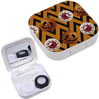 Portable Contact Lens Case Box Travel Kit Mirror + Bottle + Tweezers Container Holder [ Halloween Digital Design ]