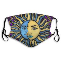 YOFFYO Sun and Moon Dustproof Earloop Mouth Cover for Women Men, Pollen Cleaning Climbing Half Face Mouth Cover - Adjustable Elastic Band