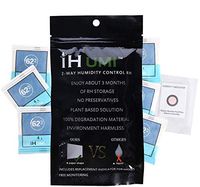 IHUMI 62 Percent RH - 4 Gram, 20-Pack 2-Way Humidity Control, Small Humidor Packs - Free Reusable Smell Proof Bag