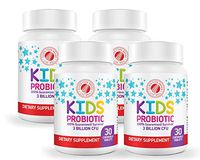 Silver Fern Brand Kids Ultimate Probiotic - 4 Bottles - 30 Chewable Tablets Each - Sugar & Gluten Free - Children's Dietary Supplement - DNA & Survivability Verified - Digestive & Immune Support