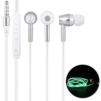 Jonerytime3.5mm in Ear Stereo Luminous Headphone Headset Super Bass Music Earphone Earbuds (Silver)