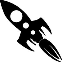 hBARSCI Rocket Vinyl Decal - 5 Inches - for Cars, Trucks, Windows, Laptops, Tablets, Outdoor-Grade 2.5mil Thick Vinyl - Black