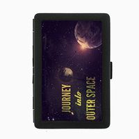 Perfection In Style Black Color Metal Cigarette Case D-181 Journey Into Outer Space