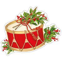 Caspari Christmas Concert Decorative Die-Cut Gift Tags, 12 Included
