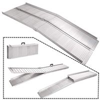 7' Aluminum Fold Portable Wheelchair Ramp Mobility Handicap Suitcase Non-Slip with Ebook