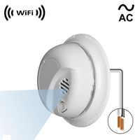 WF-404VAC Sony 1080p IMX323 Chip Super Low Light Spy Camera with WiFi Digital IP Signal, Recording & Remote Internet Access, Camera Hidden in a Fake Smoke Detector (110V ~ 220VAC Wall Mount Model)