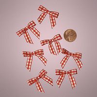 Mini Red and White Checkered Bows (75)