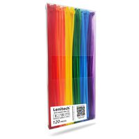 Lenitech 8 Inch Multi-Purpose Assorted Colored Cable Zip Ties, 120 Pieces