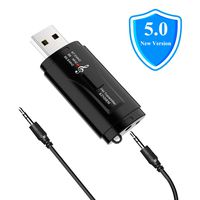 FM Transmitter, KINDRM 2in1 Mini Bluetooth 5.0 Car Radio FM Transmitter Hands-Free Car Kit & Wireless Bluetooth 3.5mm Aux Input Audio Receiver Adapter for Car Aux/Home Stereo Music System (Black)