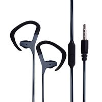 856store Waterproof Fashion Stereo Music 3.5mm Ear Hanging Sports Running Headset Earphone with Mic - Black for iPhone, iPad, iPod, Mp3 Players, Samsung Etc