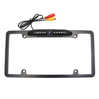 A ABSOPRO License Plate Frame Backup Camera CMOS American Car Rear View Reversing Reverse Parking Cam 8 IR LED Light Night Vision Distance Scale Line Waterproof Universal Fit Truck Pickup