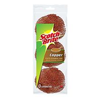 Scotch-Brite Copper Coated Scouring Pad, 3 Scouring pads
