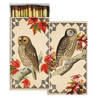 Autumn Owl Match Boxes with Wooden Matches | Set of 2 Large Designer Match Boxes