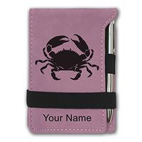 Mini Notepad, Crab, Personalized Engraving Included (Pink)