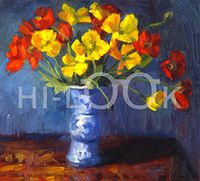 Hi-Look Microfiber Cleaning Cloth - Poppies in Blue Vase