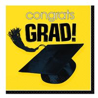 Congrats Grad Yellow Beverage Napkins (36ct)