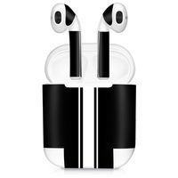 kwmobile Set of Stickers for Apple AirPods - 7X Apple Earphones Sticker Adhesive Decal Skin - White/Black