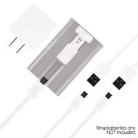 Ring Battery Charging Cable (2 pcs White) for Ring Doorbell 2 & Spotlight Cam w/ 2-Ports Adapter - Video DoorBell 2 USB Wall Charger - Spotlight Cam Power Cord - 5v 2A Door Bell USB Cables by Sully