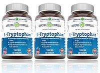 Amazing Formulas L-Tryptophan - 1000 Mg, Tablets - Non-GMO - Encourages Positive Mood & Restful Sleep - Supports Immune Function - Helps to Improve Circulation & Reduce Stress* (60 Count (Pack of 3))