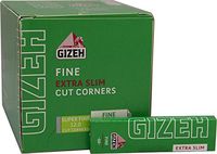 Gizeh Green Cigarette Rolling Papers - Fine - Extra Slim - Full Box (50 Booklets)