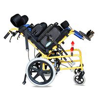 Lightweight Folding Children's Wheelchair Driving, Cerebral Palsy Children's Wheelchair car Multi-Functional Disabled Children Fully Lying Flat Reclining