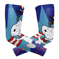 Snoopy USA Arm Sleeve - UV Protection Cooling Compression Sun Sleeves for Men & Women for Running, Cycling,Baseball, Basketball, Golf