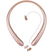 Bluetooth Headphones Retractable Earbuds HaoHiyo Wireless Headset Neckband Earphones Compatible with iPhone Android Cellphone (Call Vibrate Alert, 15 Hours Talk time, Rose)