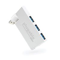 Plugable USB Hub, Rotating 4 Port USB 3.0 Hub, Powered USB Hub (Compatible with Windows, macOS & Linux, USB 2.0 Backwards Compatible)