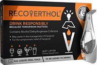 Recoverthol - Hangover Cure, 4 Vials. Effective Hydration Supplement for Prevention, Recovery, and Relief. Unique Remedy for Hangovers. Replenish Co-Enzymes Used As Your Body Metabolises Alcohol