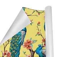 Gift Wrapping Paper Roll Peacock Cherry Blossom for Birthday,Holiday,Wedding,Baby Shower Gift Wrap - 3Rolls - 58inch x 23inch Per Roll
