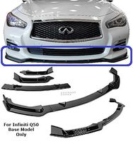 Brand] EAX Compatible with 14 15 16 17 Infiniti Q50 Base Replacement for Front Lip Spoiler Splitter Air Dam Glossy Black 2017 2016 2015 2014 Ground Effects Aerodynamic Base/Hybrid/Inspiration/Perfecti