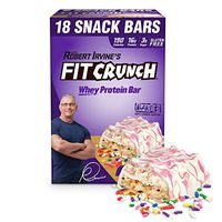 FITCRUNCH Snack Size Protein Bars | Designed by Robert Irvine | World’s Only 6-Layer Baked Bar | Just 3g of Sugar & Soft Cake Core (18 Snack Size Bars, Birthday Cake)