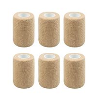 Banglijian Self Adherent Self Adhesive Tape, Cohesive Bandage Tape, Strong Elastic Sports Tape, 3 inches, 5 Yards, Pack of 6 (Skin Color)