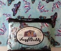 'NUGGLEBUDDY NEW! Microwavable Moist Heat & Aromatherapy Organic Rice Pack Cold Pack. Beautiful Light Bluel Butterfly Flannel Fabric with Sweet Lavender Aromatherapy! Your NEW Best Friend!